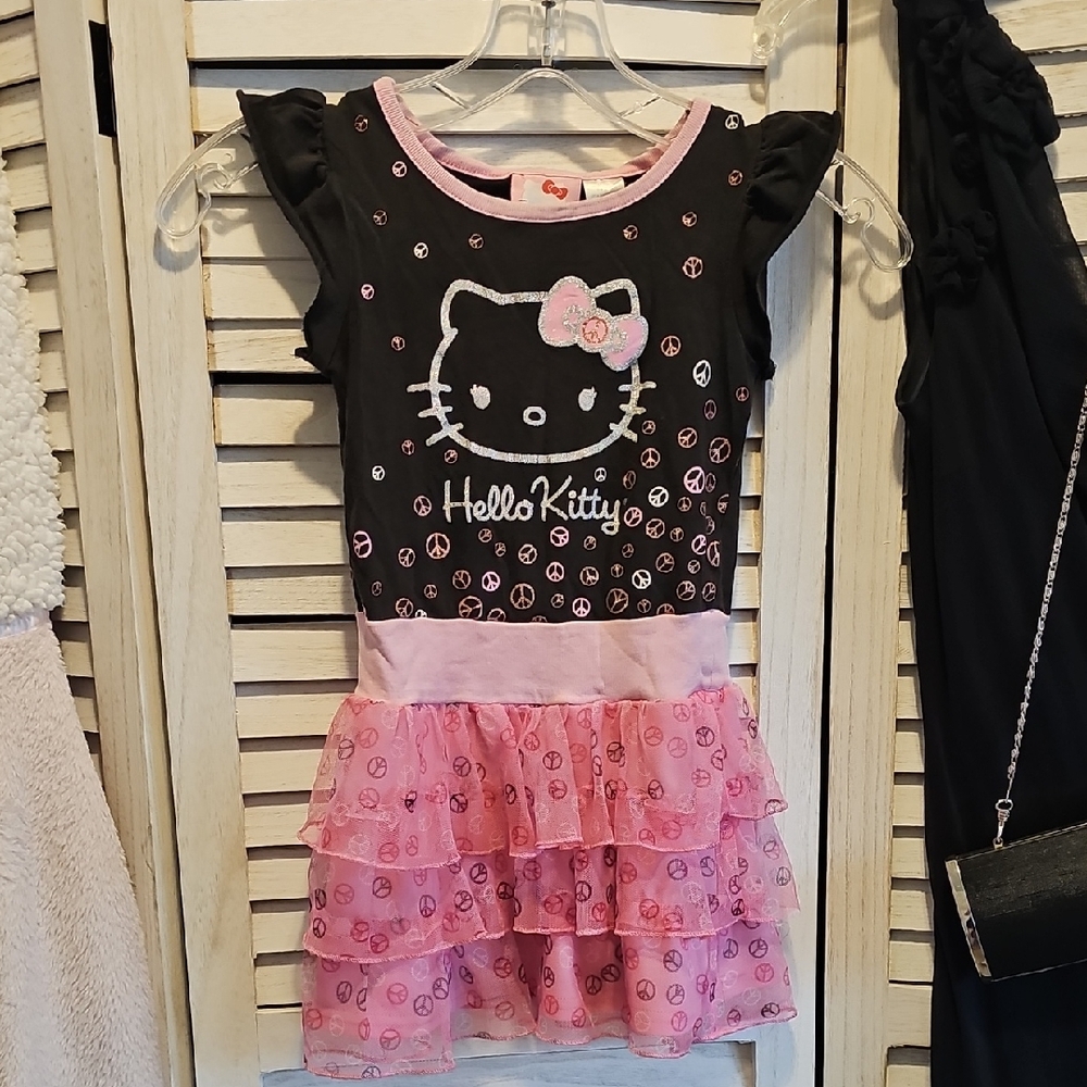 Hello Kitty Black and Pink Kids Dress